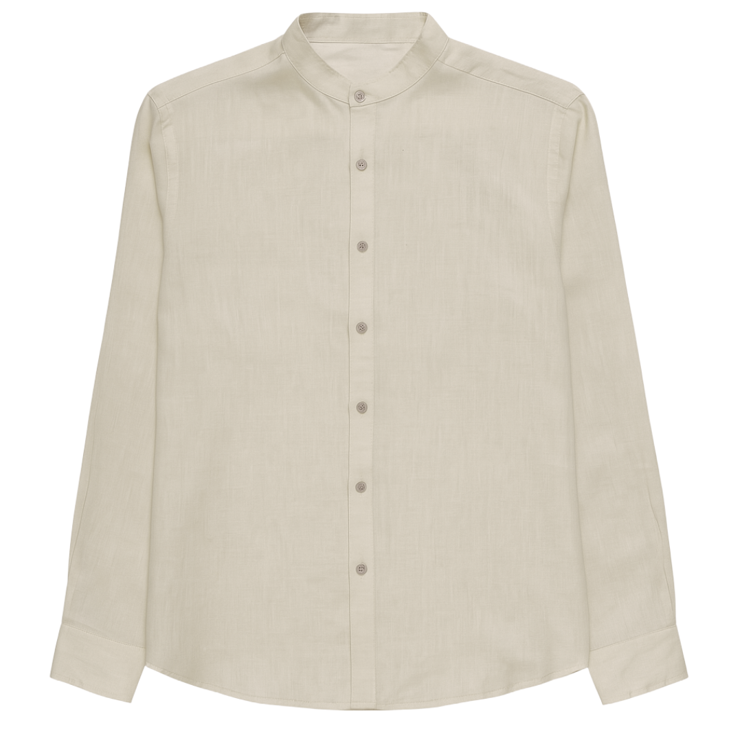 Camicia collo Koreano in lino