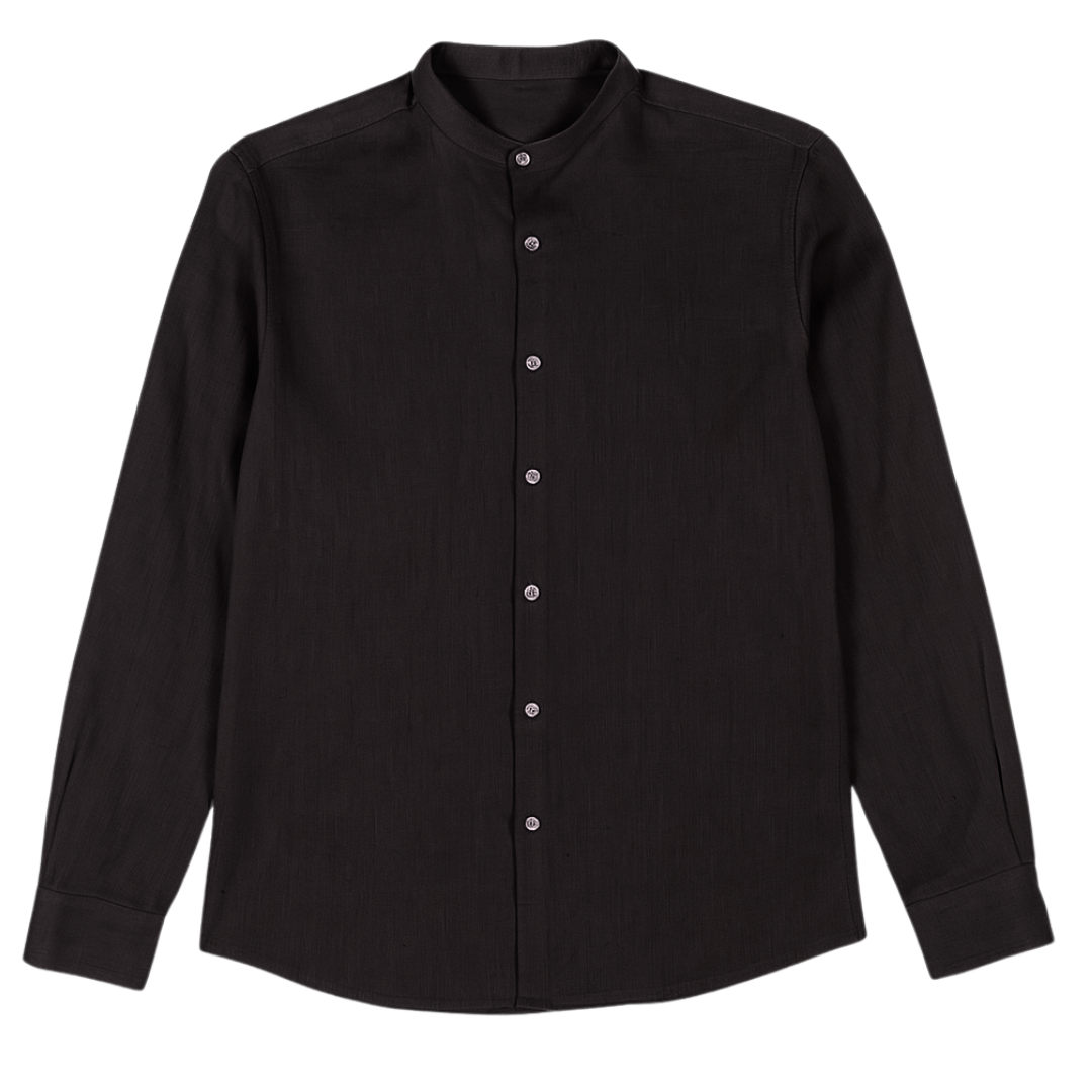 Camicia collo Koreano in lino