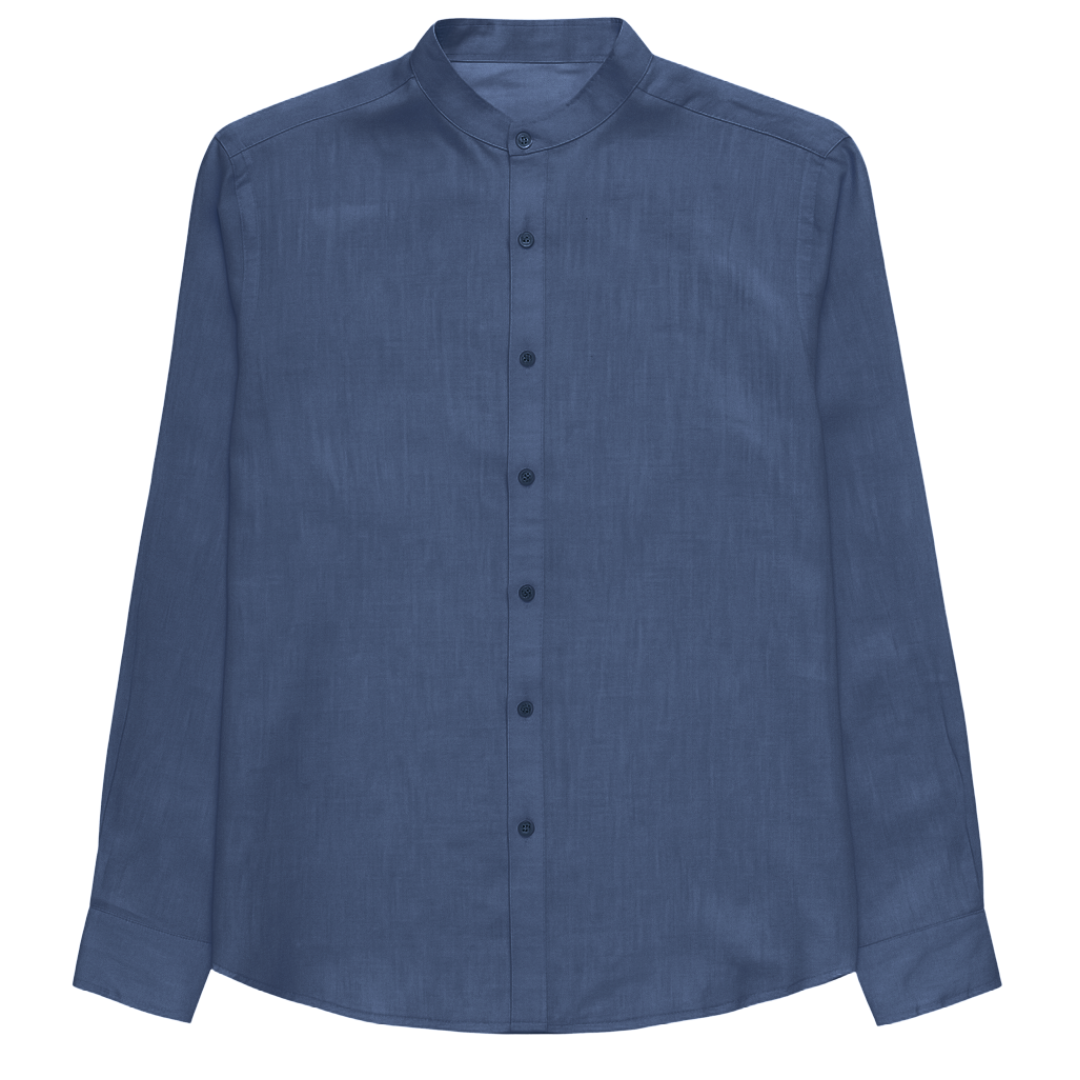 Camicia collo Koreano in lino