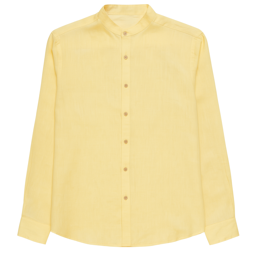 Camicia collo Koreano in lino