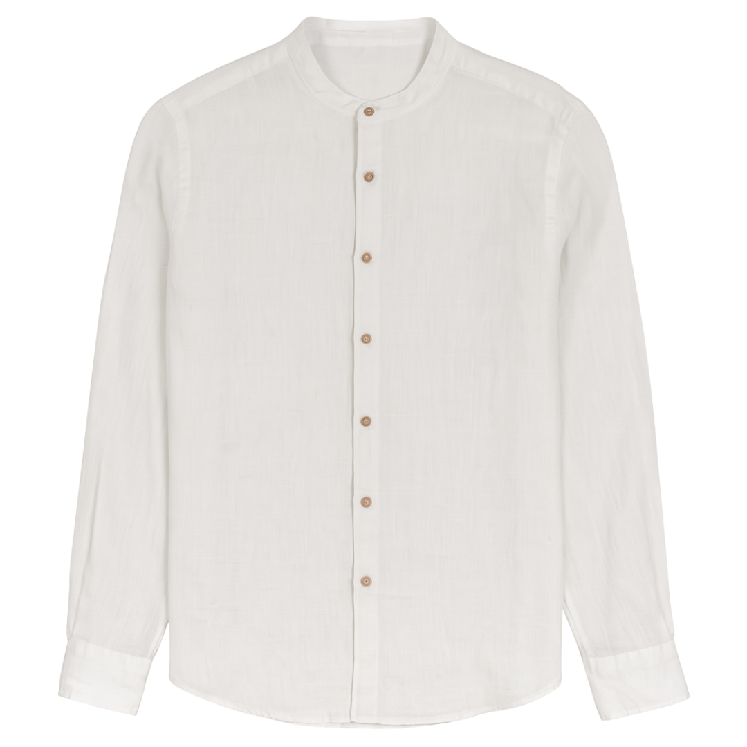 Camicia collo Koreano in lino