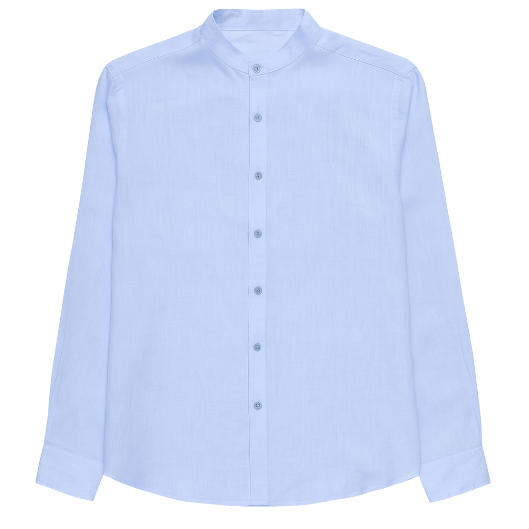 Camicia collo Koreano in lino
