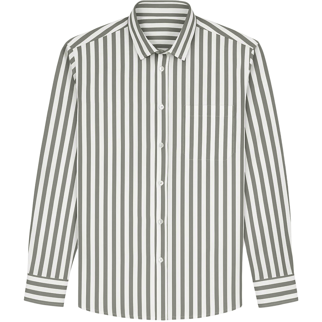 Camicia collo Francese a riga larga