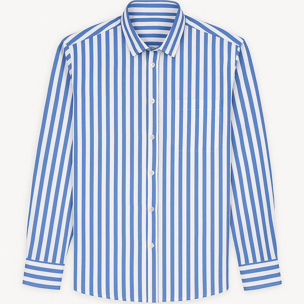 Camicia collo Francese a riga larga