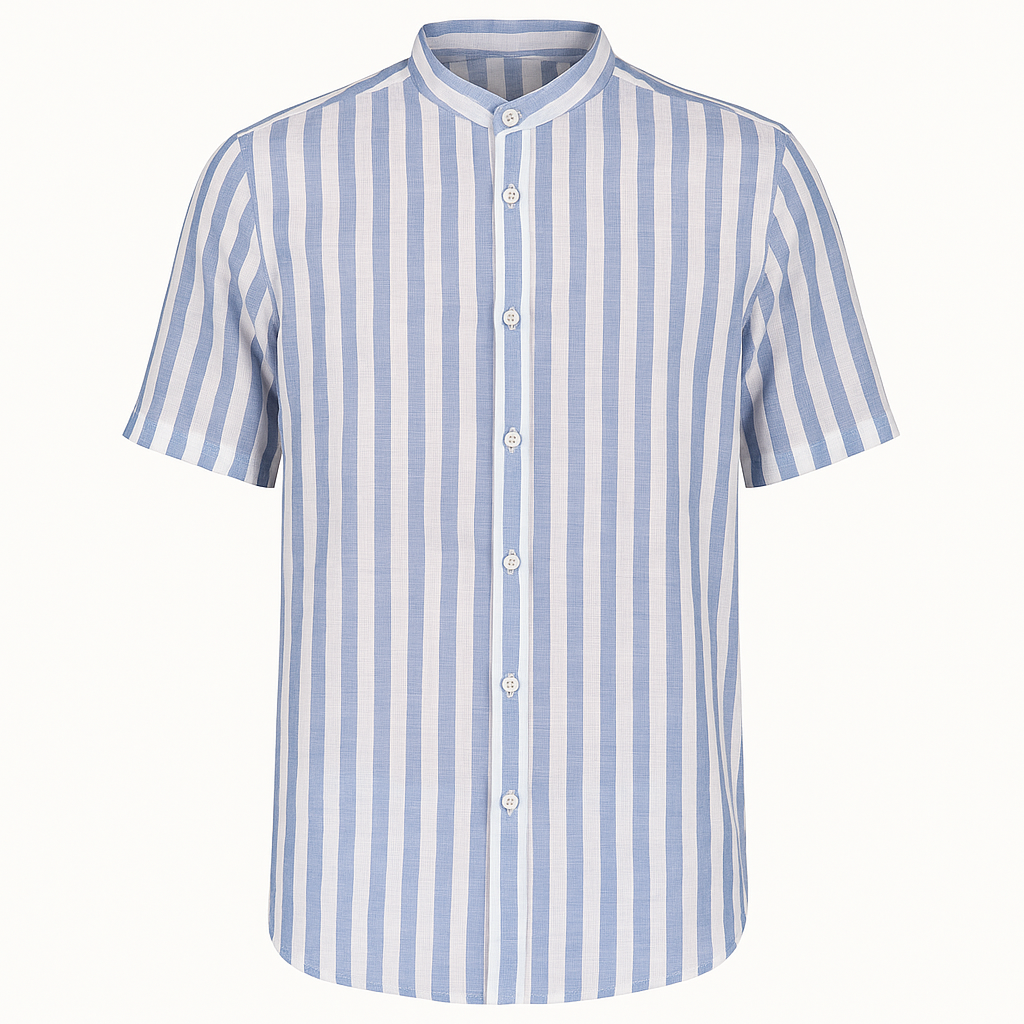 Camicia collo Koreano a mezza manica