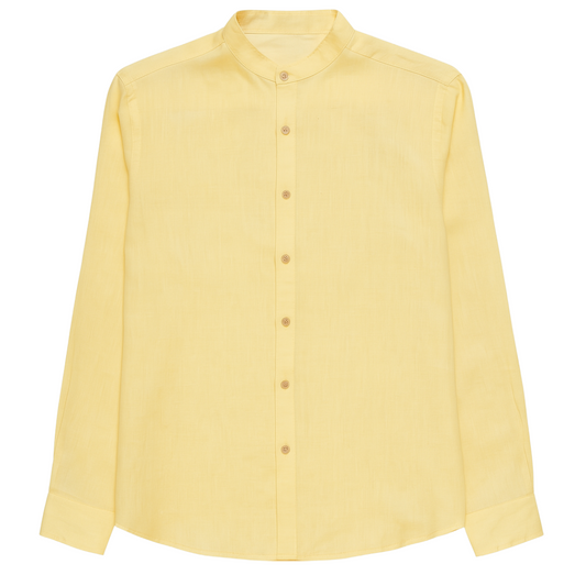 Camicia collo Koreano in lino
