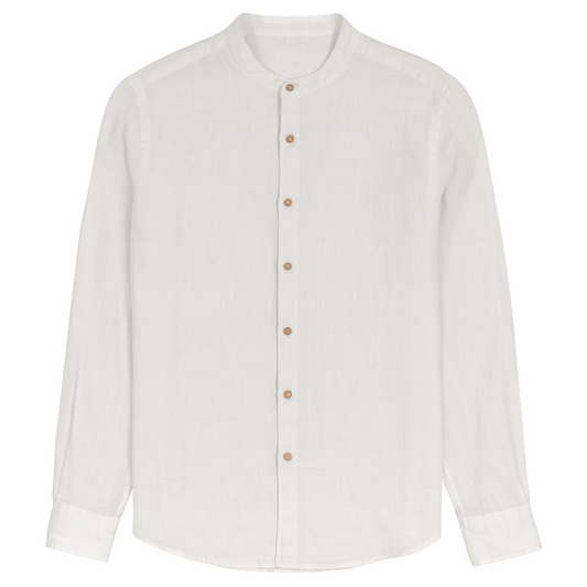 Camicia collo Koreano in lino
