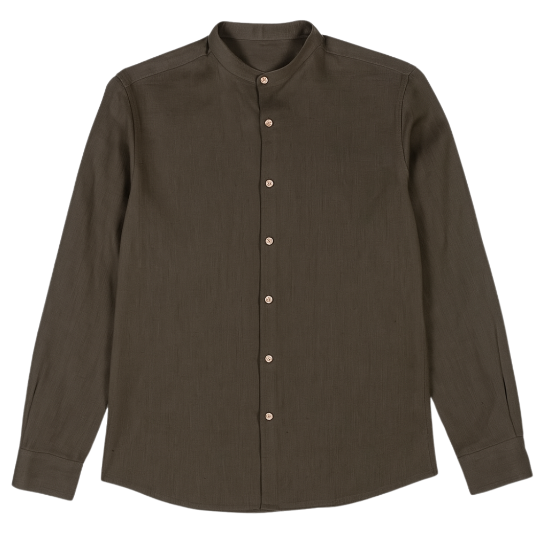 Camicia collo Koreano in lino