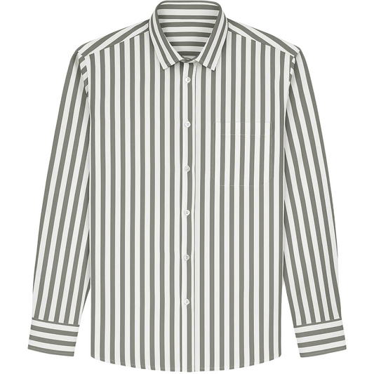 Camicia collo Francese a riga larga