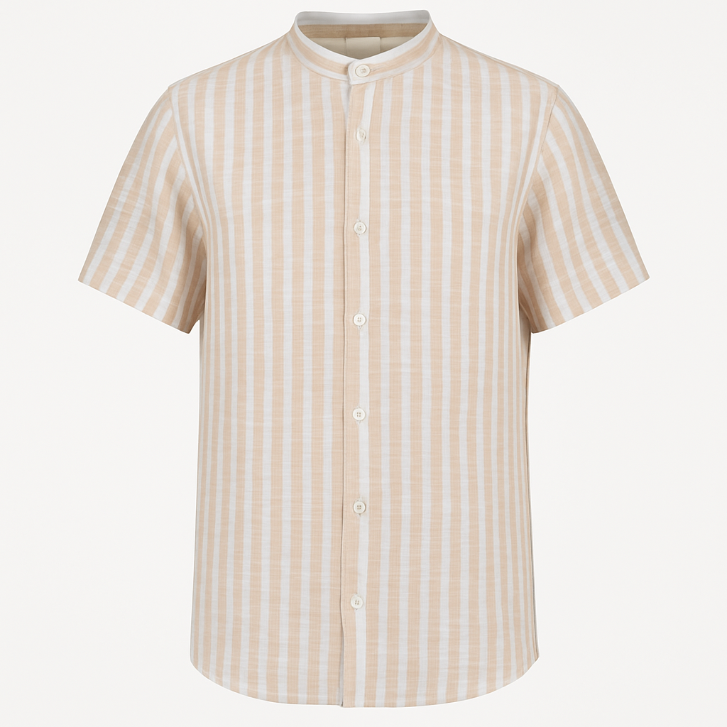Camicia collo Koreano a mezza manica