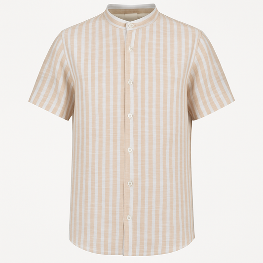 Camicia collo Koreano a mezza manica