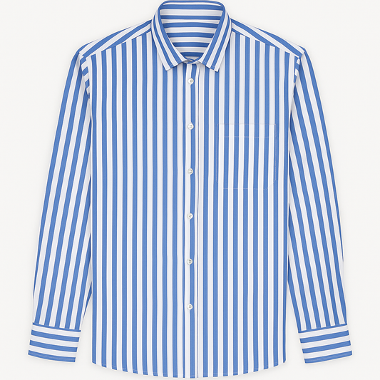 Camicia collo Francese a riga larga