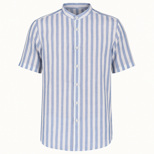 Camicia collo Koreano a mezza manica