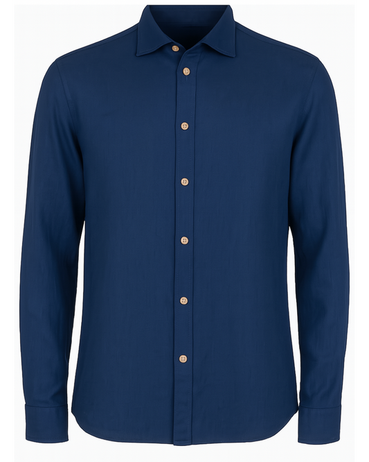 Camicia con collo alla Francese in lino